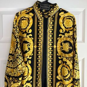 VERSACE BAROQUE SS 1992 silk button up blouse size IT 46